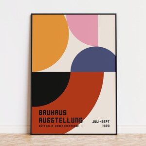 Bauhaus Exhibition Poster 1923, Minimalist Mid Century Modern Wall Art ...