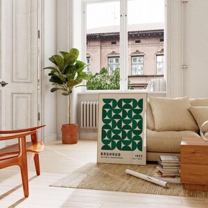 Bauhaus Exhibition Poster 1923, Emerald Green Wall Art, Retro Mid ...