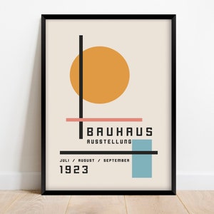 Bauhaus Exhibition Poster 1923, Abstract Minimalist Mid Century Modern Art Digital Print, Retro Geometric Wall Art Digital Download
