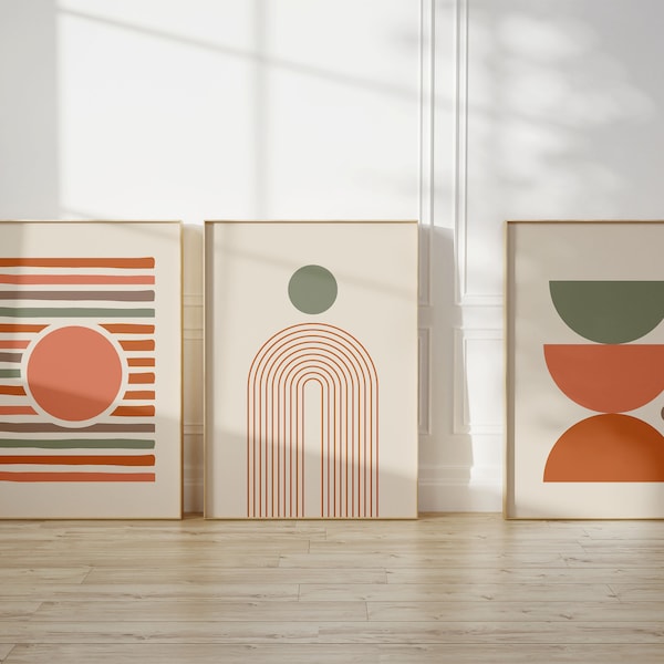 Sage Green and Burnt Orange Decor Etsy