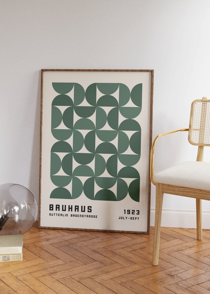 Bauhaus Exhibition Poster 1923, Minimalist Mid Century Modern Wall Art ...