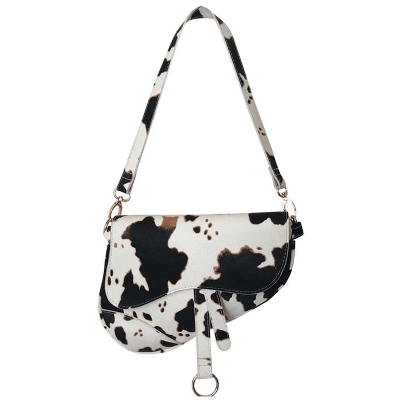 Cowhide Saddle Bag/ Cowhide Leather Bag/ Cow Print Handbag/ | Etsy