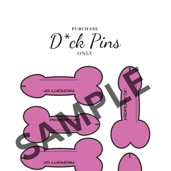 Digital Download - Print at Home -Pin the Junk on the Hunk - Bachelorette Game - Chic & Stylish Party Game for Girls Night - D*CK Pins Only