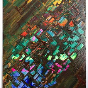 Original Abstract Painting: Colorful Textured Acrylic on Canvas Art (20x16)
