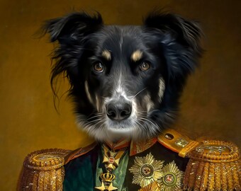 Retrato de mascota para regalo, Retrato de perro real en lienzo, Retrato personalizado de mascota real, Renacimiento de mascotas en lienzo, Retrato personalizado de mascota real