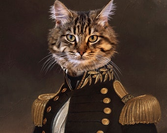 Pet Portrait, Cat Portrait Custom Painting from Your Photo, Royal Pet Portrait, Renaissance Custom Pet Portrait Gift
