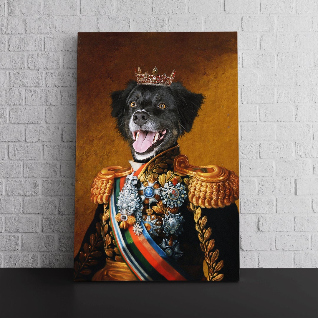 Custom Pet Portrait From Photo, Regal Pet Portrait, King Pet Portrait