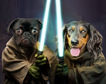 Custom Funny Space Wars Pet Portrait Galactic Master Art Fast Christmas Gift Decor