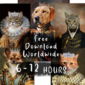 Digital Print Worldwide, Pet Portrait Digital File Only Worldwide, Dog Portrait, Cat Portrait, Canvas, Poster