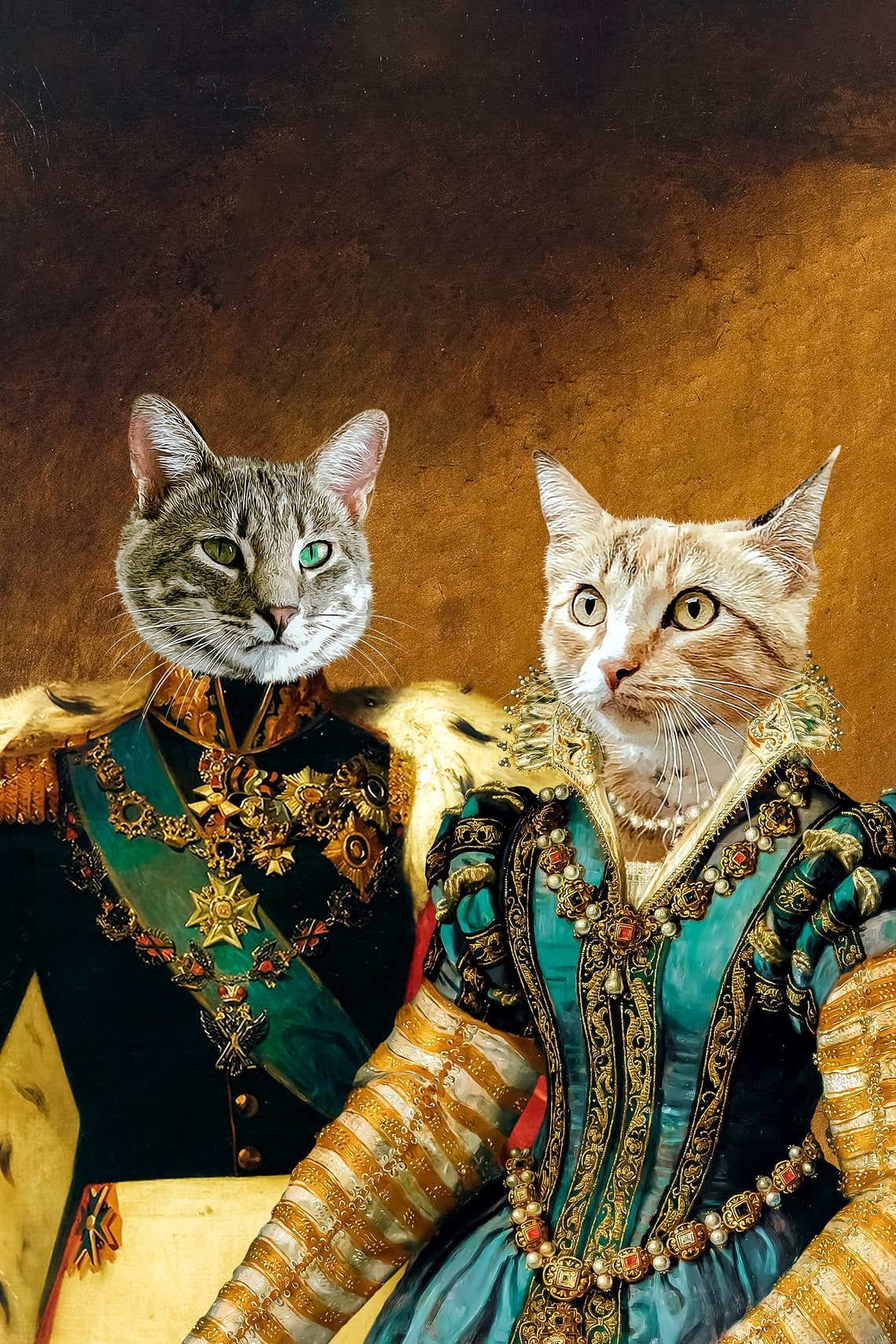 Custom Pet Portrait Renaissance Queen Pet Portrait Cat Etsy
