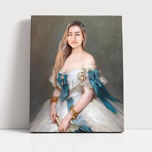 Ritratto reale personalizzato da foto, ritratto rinascimentale, regalo ritratto storico per donne, ritratto umano, progettazione artistica del ritratto