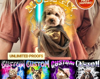 Camiseta personalizada con foto de mascota, camiseta vintage Comfort Colors personalizada para perro con foto + nombre