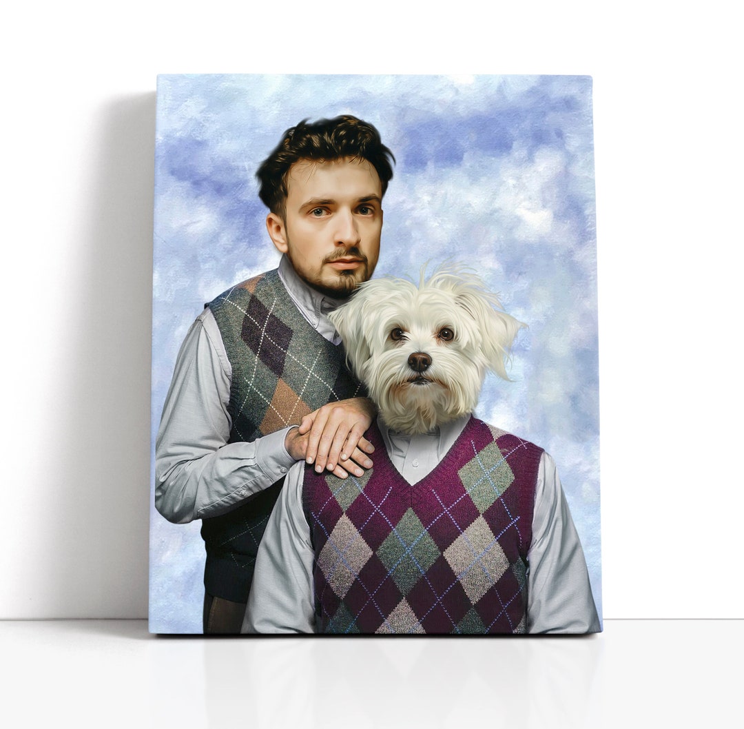 Pet Portrait, Custom Pet and Owner Portraits, Brothers Digital Print