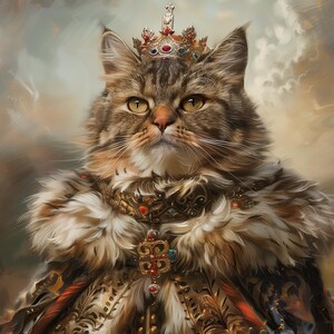 Custom Dog Painting, Royal Pet Portrait from Photo, Your Pet Photo to Poster and Canvas, Pet Lovers Gift, Cat Portrait