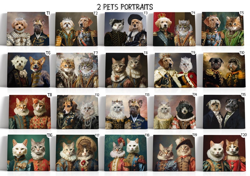 Custom Pet Portrait Painting Canvas, Renaissance Dog Portrait from Photo, Royal Pet King Portrait Painting Digital Art, Portrait Art Design image 8