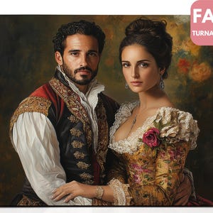 Custom Royal Family Portraits, Royal Renaissance Portrait from Photo, Personalized Family Portraits Canvas