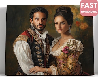 Custom Royal Renaissance Portrait, Personalized Family Canvas