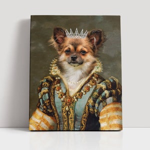 Custom Pet Portraits, Renaissance Cat Portrait, Queen Portrait from Photo, Cat Portrait Canvas Painting, Personalized Gift for Pet Lover