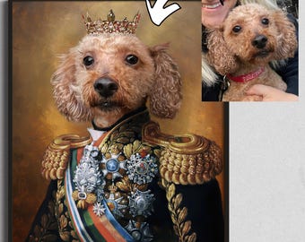 Personalisiertes Regal Hundeportrait vom Foto Personalisiertes Geschenk Viktorianische Leinwand Wandkunst