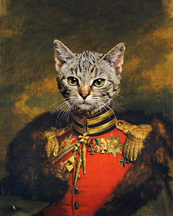 Custom Pet Portraits Royalty Cat Portrait From Photo Cat - Etsy