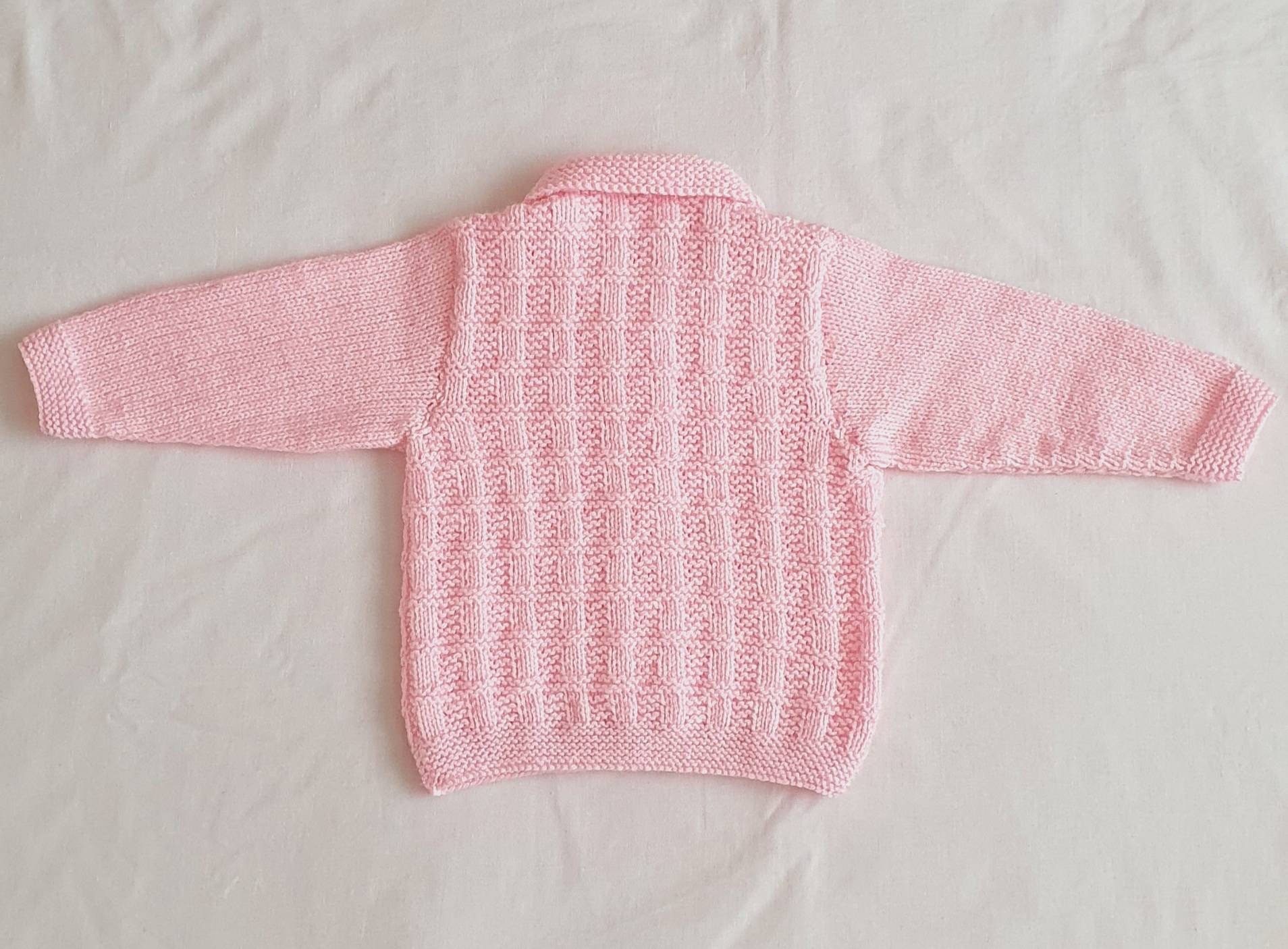 Pink Double Knit Baby Jacket - Etsy UK