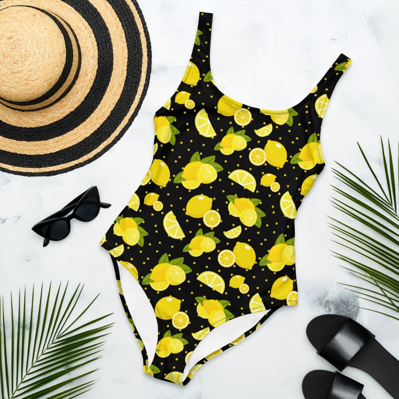 Fresh Lemon One-piece Swimsuit Stylish Vacation Swimming - Etsy