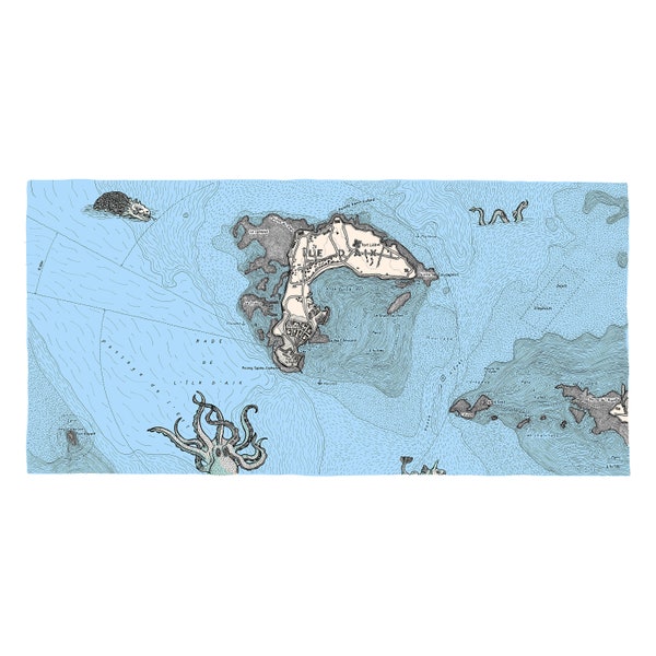 L'île d'Aix et ses monstres marins, 70x35 cm, 30 tirages limités