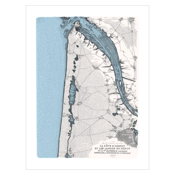La côte d'Argent, les Landes, Bordeaux, Lacanau, 60*80 cm, 30 tirages limités