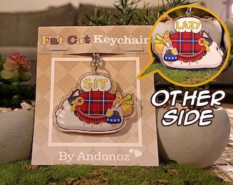 FFXIV Sitting Fat Cat Keychain