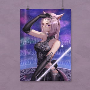 FFXIV Omega-F Miqo&#39;te Art Print