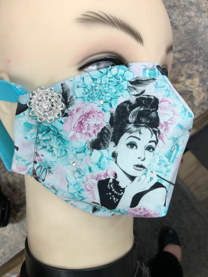 Audrey Hepburn breakfast at Tiffanys face mask with crystal Etsy