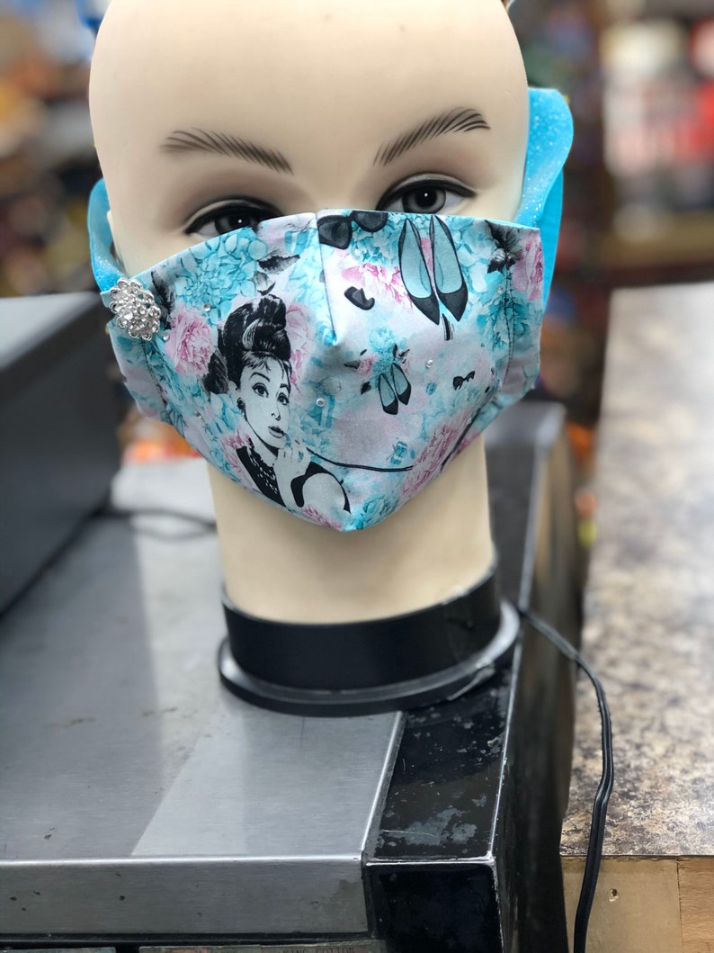 Audrey Hepburn breakfast at Tiffanys face mask with crystal Etsy