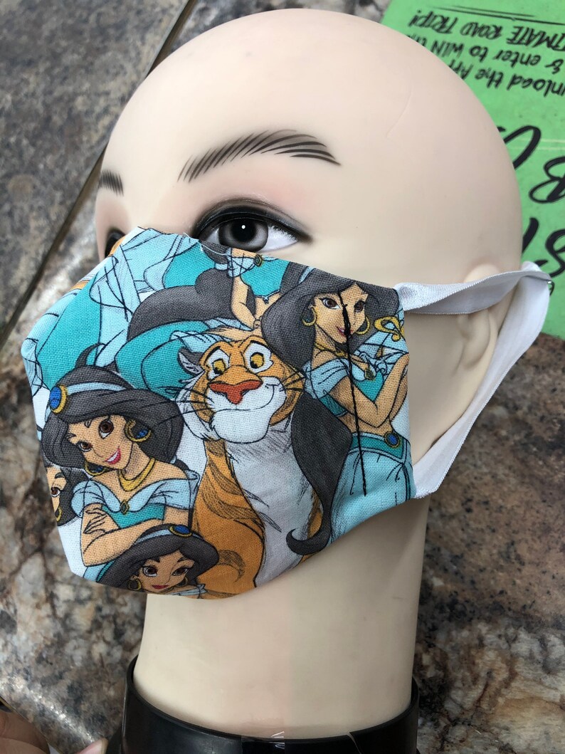 Jasmine face mask jasmine sketch fabric face mask jasmine Etsy