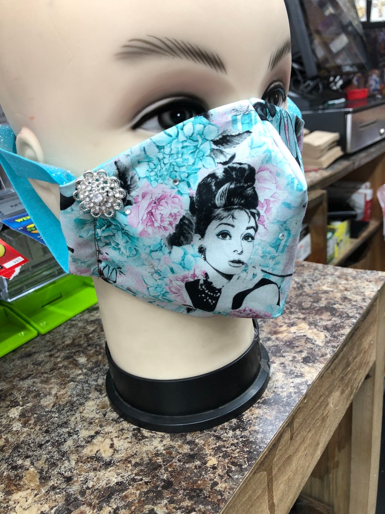 Audrey Hepburn breakfast at Tiffanys face mask with crystal Etsy