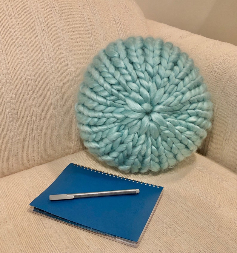 Super Soft Chunky Knit Pillow Round Pillow Chunky Knit Arm Knitting