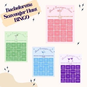 Bachelorette Party Games | Bachelorette BINGO | Bachelorette Scavenger Hunt | Bachelorette Party | Bachelorette Games | Multiple Themes