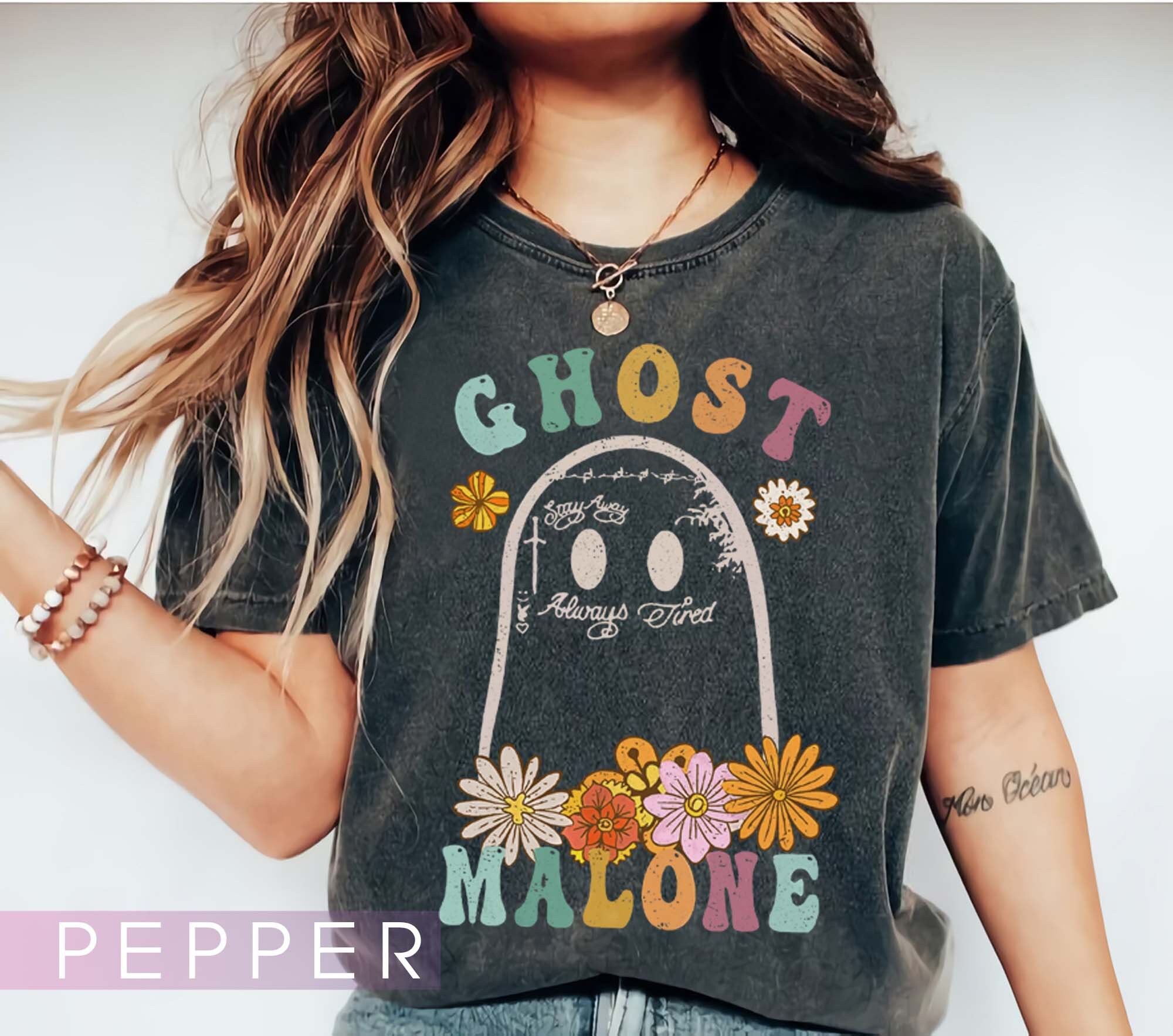 Discover Ghost Malone Cute Fall, Halloween T-Shirt