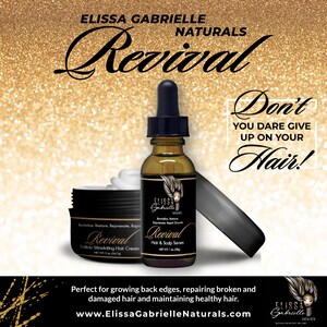 Elissa Gabrielle Naturals Revival Combo Hair & Scalp Serum/Follicle Stimulating Cream Hair Loss, Edge Cream, Hair Growth, DHT Blocker image 2