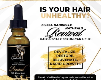 Elissa Gabrielle Naturals Revival Hair/Scalp Serum (Thin Edges, Hair Loss, Hairline Loss, Bald Spots, Traction Alopecia)