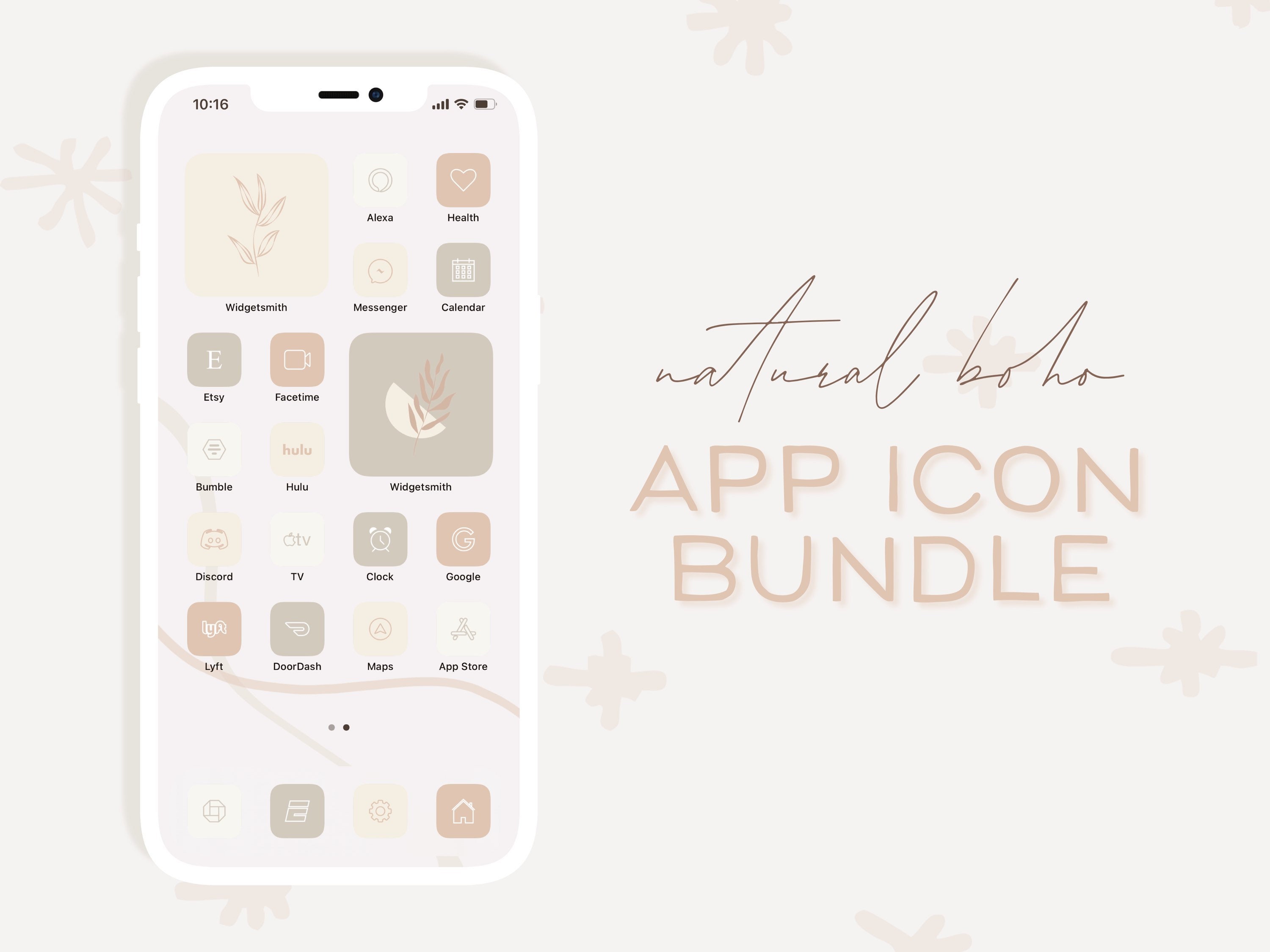 Natural Boho App Icons iOS 14 Icon Covers iPhone App Icons Etsy