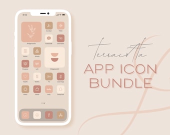 Terrakotta App Icons | iOS 16 Icon Cover | iPhone App Icons | Boho Aesthetic Icon Pack | Minimalistisch | Widget Hüllen