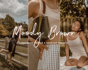 Moody Brown Lightroom Mobile Preset, Warm Brown Preset, Desktop Preset, Boho Preset, Single Mobile Lightroom Preset, Blogger Presets