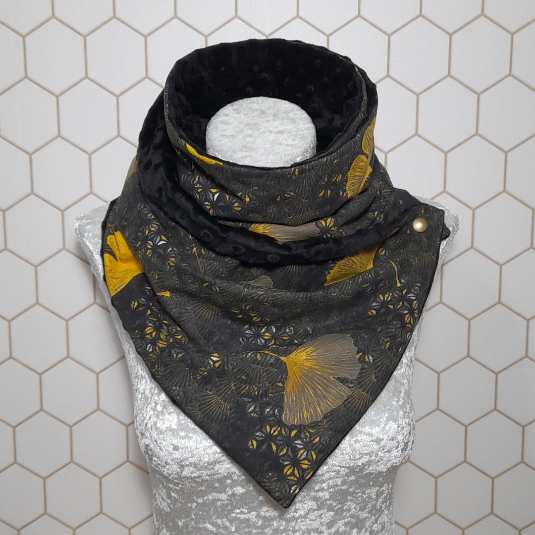 Écharpe à Capuche Pour Homme Écharpe Tube En Polaire Noire Snood Pour Homme Cache-cou Chaud