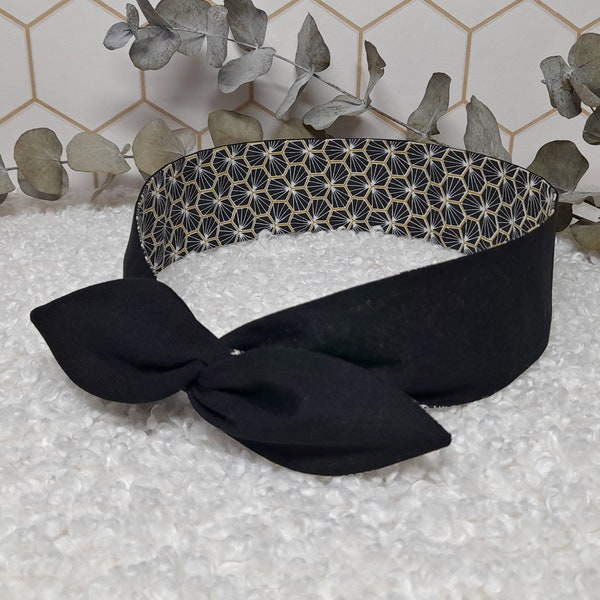 Bandeau cheveux rigide, Headband twist réversible