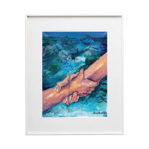 Peter Reaching for Jesus Original Art Print