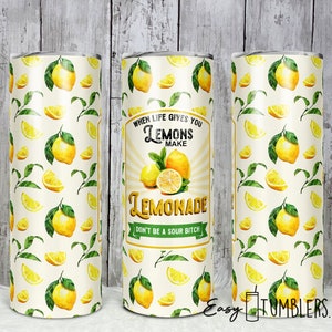 Seamless Lemonade Tumbler Sublimation Digital Design Download Png, Sublimation Digital Full Wrap Design