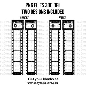 Diseños digitales, bote de tiras de película de 4 imágenes, archivos PNG, diseño de tiras de película de sublimación