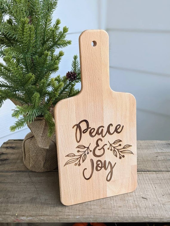Peace & Joy cutting board, Christmas cutting board, Christmas cutting  board, Christmas kitchen cutting board