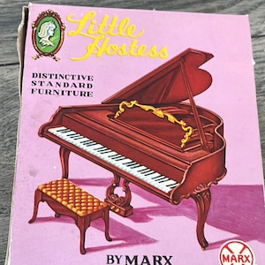 Little Hostess Vintage Toys Doll Furniture Miniature Piano and Stool by Marx Wrapped New In Box 8860 Music Musical Baby Grand