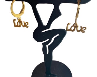 Gold "Love" earrings